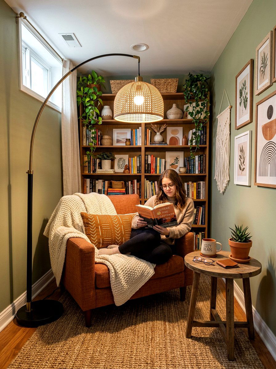Arched Floor Lamp - 30 dark basement lighting ideas