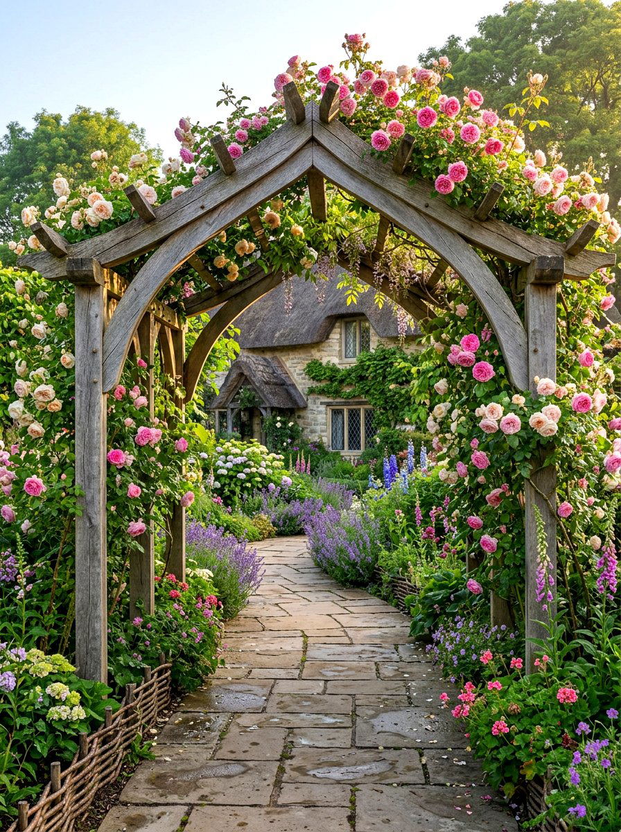 Arched Garden Pergola - 30 cozy pergola ideas