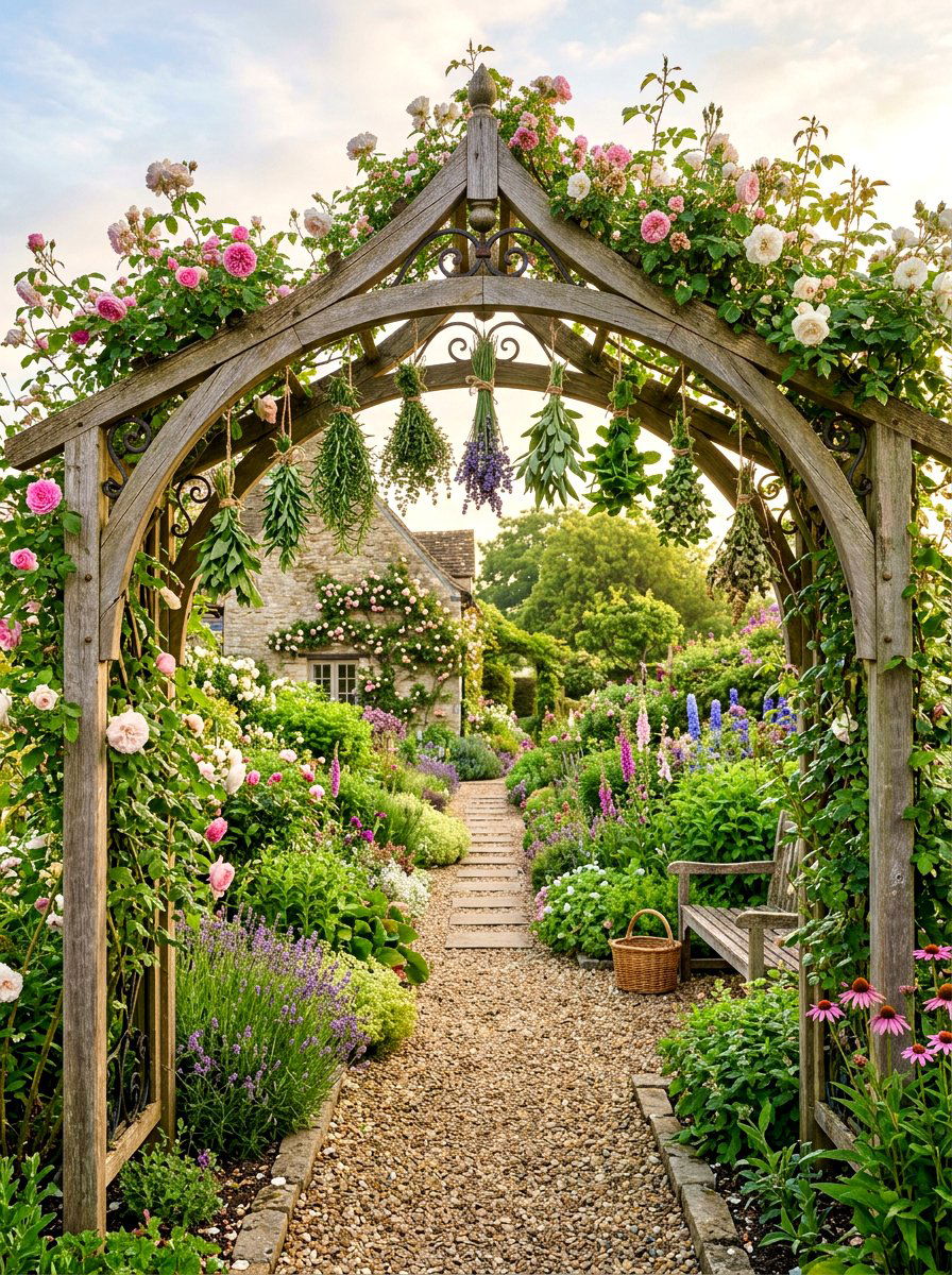 Arched Garden Trellis - 30 herb garden trellis ideas