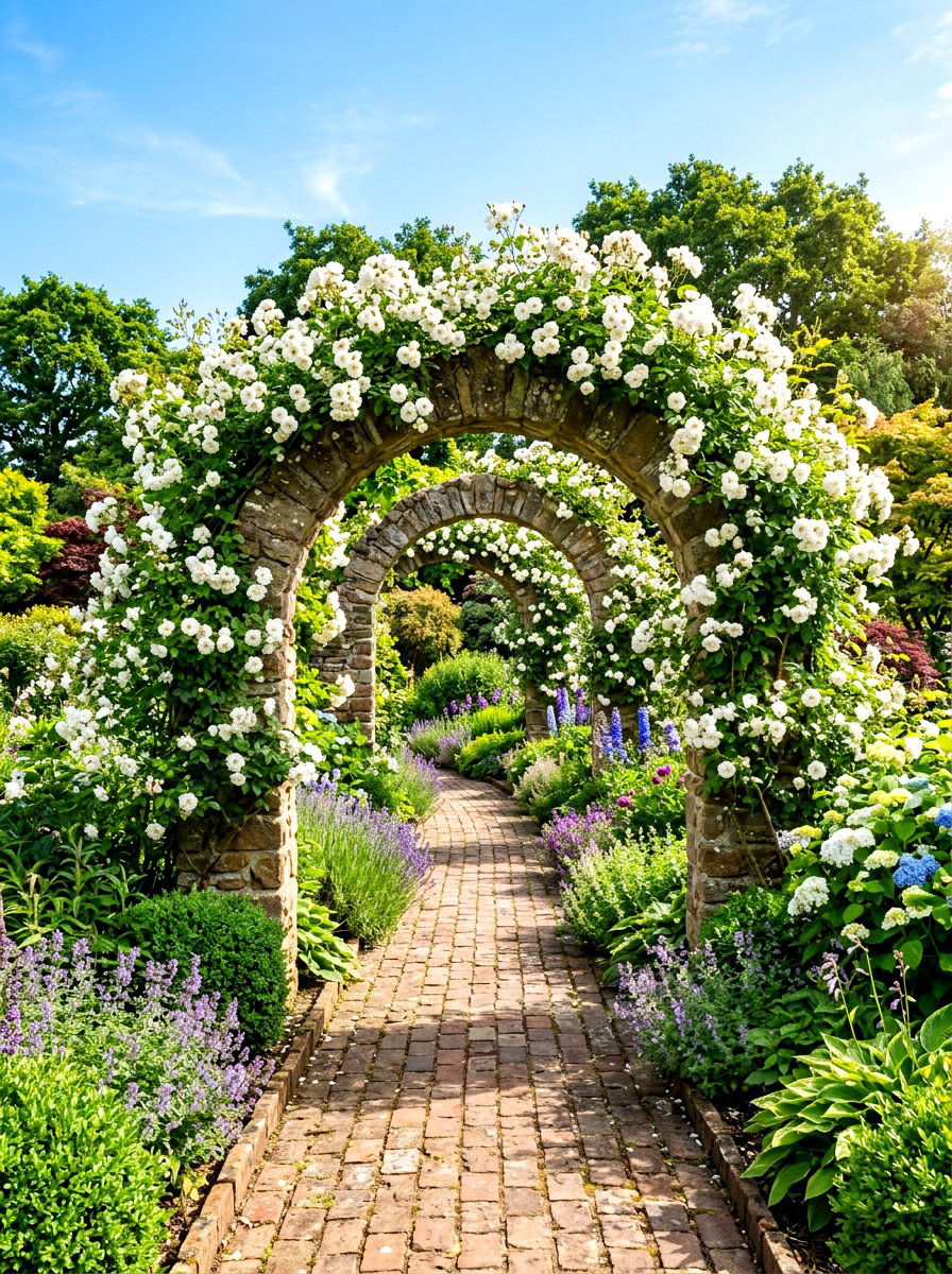 Arched Garden Walkway - 30 Mediterranean backyard ideas