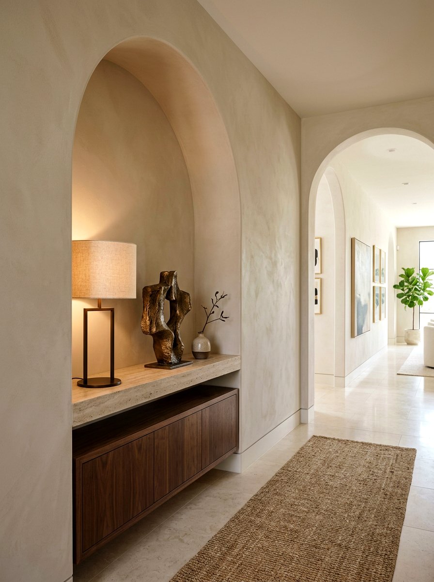 Arched Hallway Console - 30 arched built in ideas