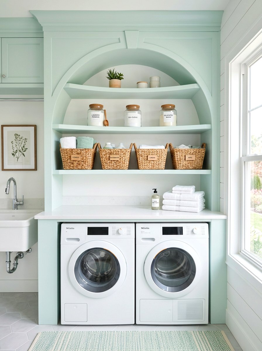 Arched Laundry Room Shelving - 30 arched built in ideas