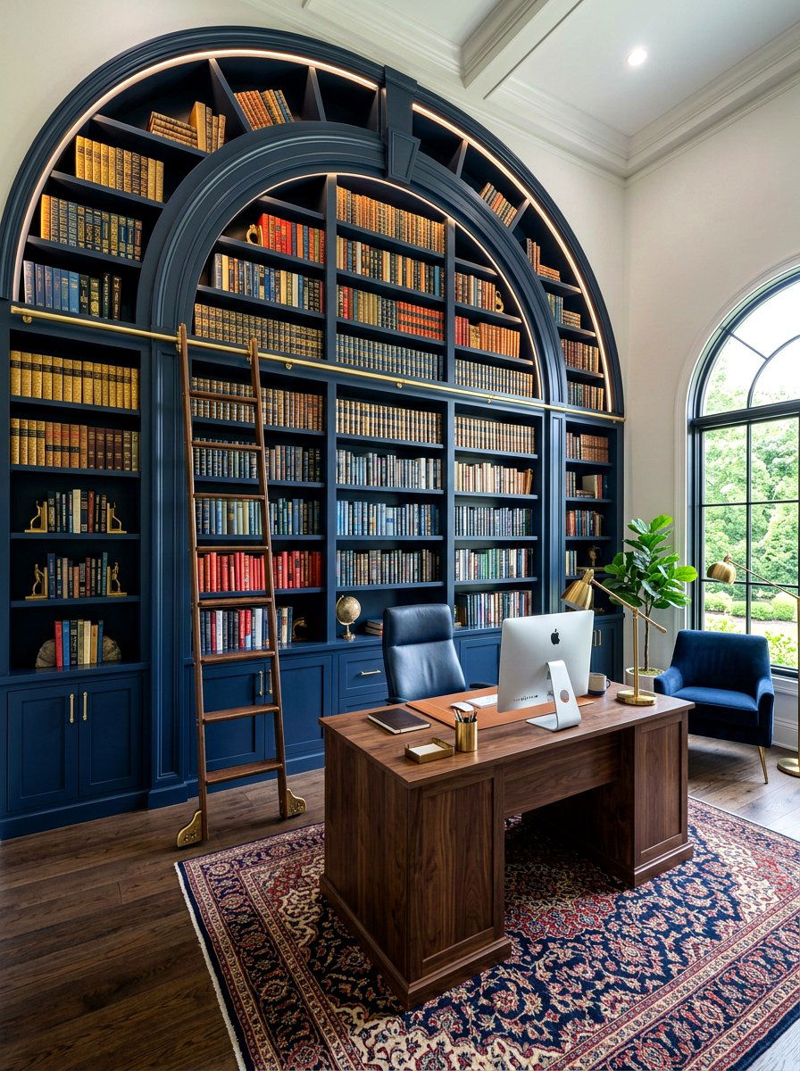 Arched Library Wall - 30 interior arch ideas
