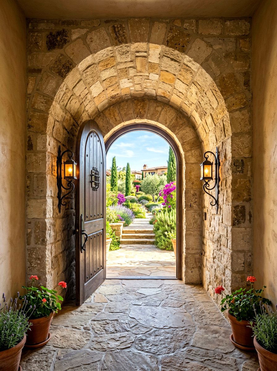 Arched Masonry Entryway - 30 covered entryway ideas