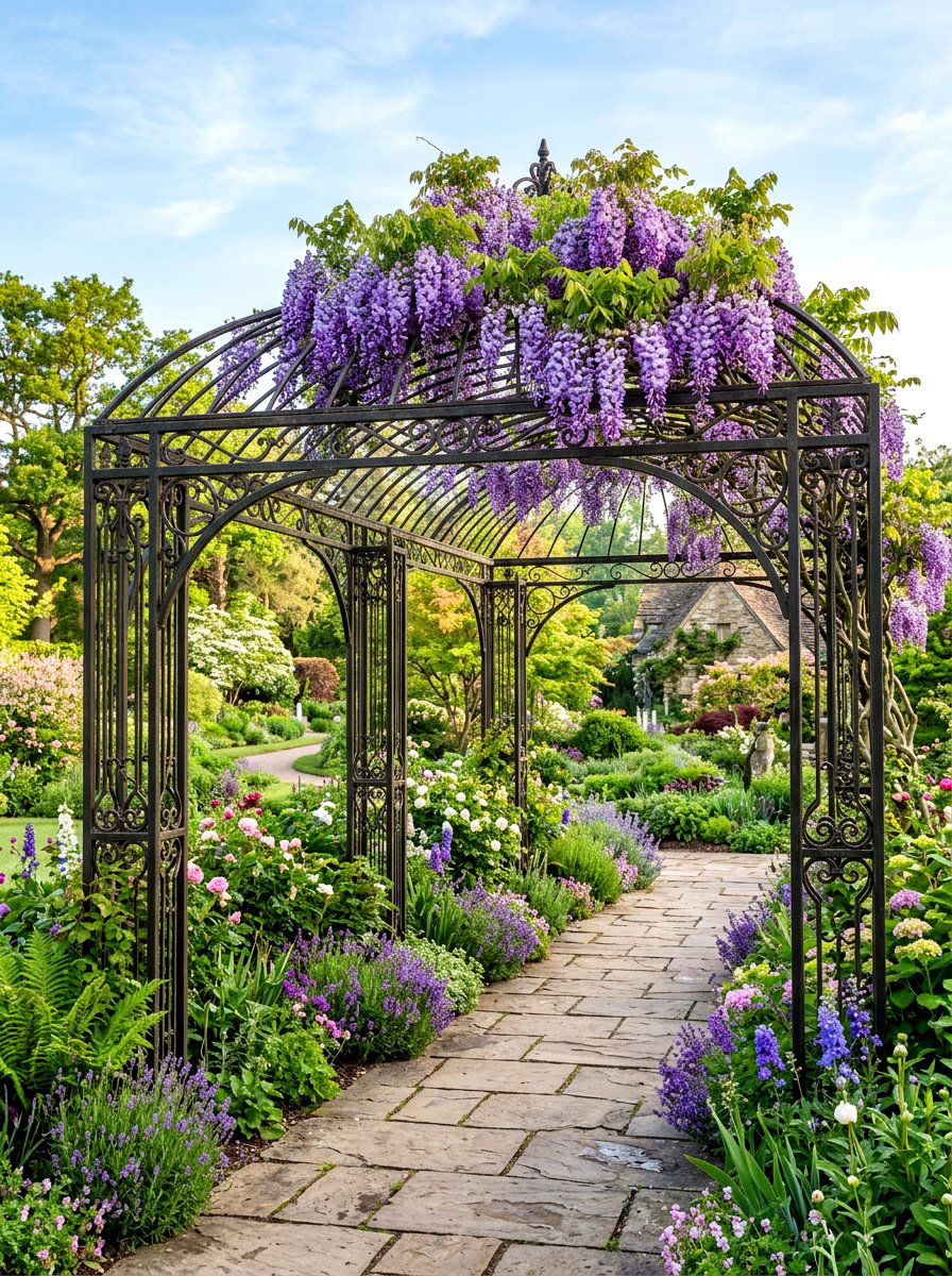 Arched Metal Pergola - 30 metal pergola ideas