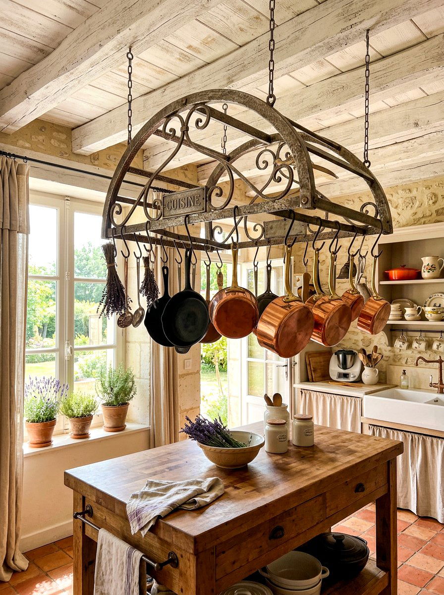 Arched Metal Pot Rack - 30 hanging pot rack ideas