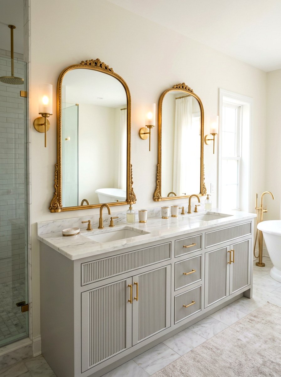 Arched Mirror Master Bathroom - 30 double vanity ideas