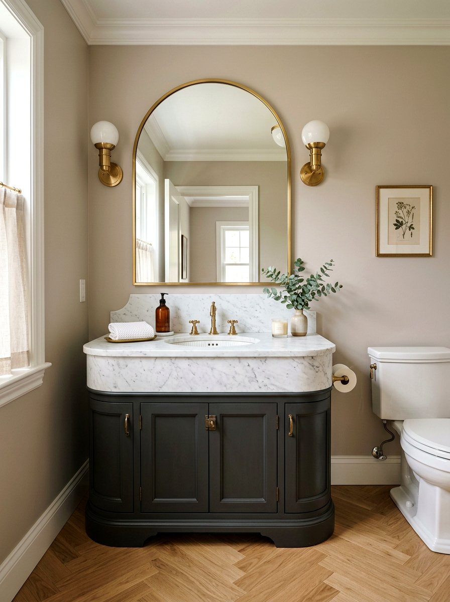 Arched Mirror Powder Room - 30 powder room ideas