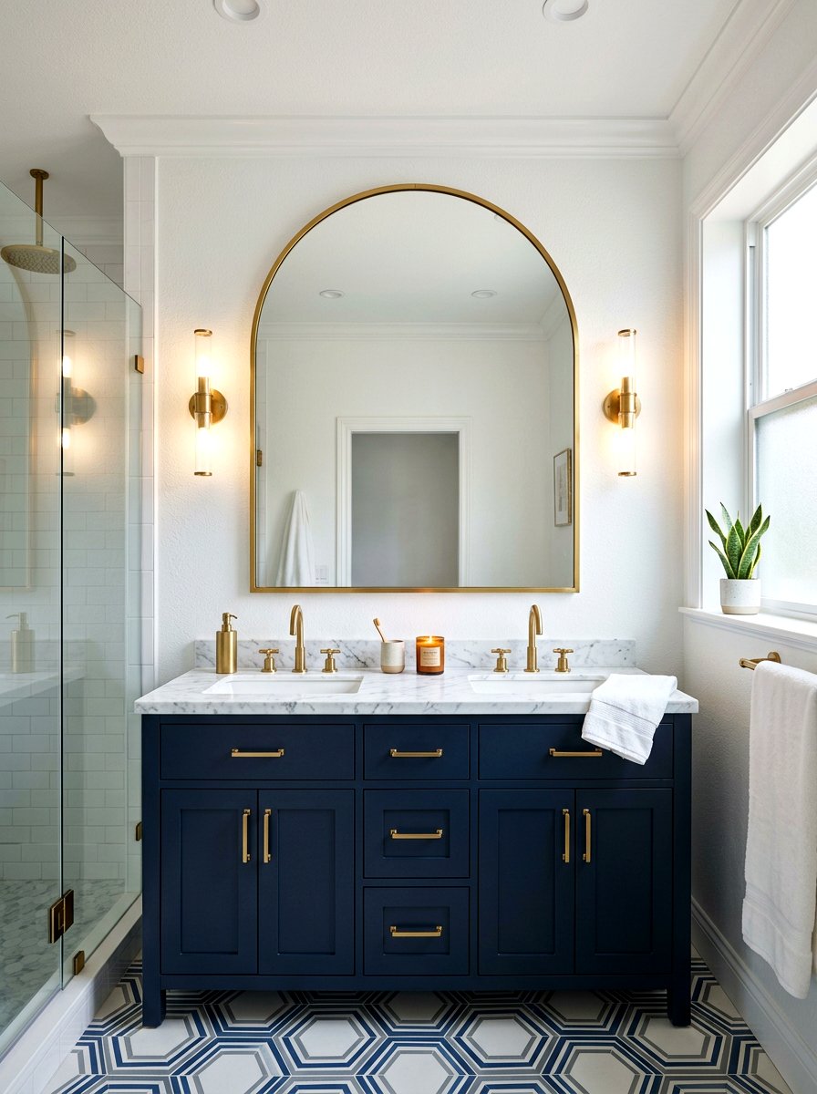 Arched Mirror Vanity - 30 neo deco bathroom vanity ideas