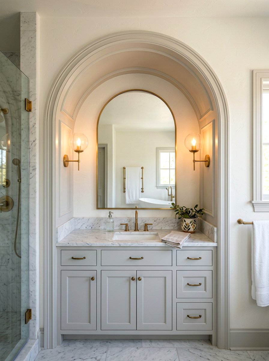 Arched Niche Built In Sconces - 30 arched vanity niche ideas