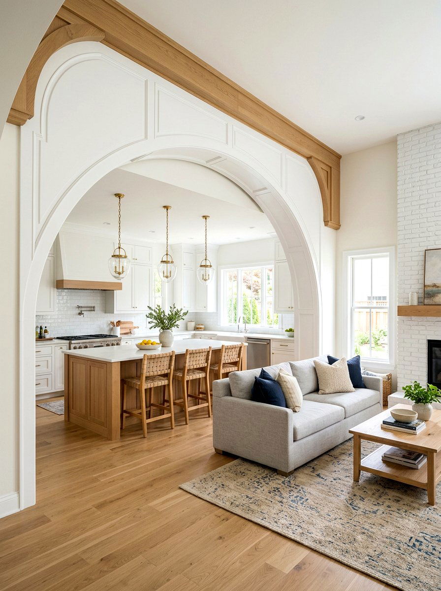 Arched Open Concept Divider - 30 arched built in ideas