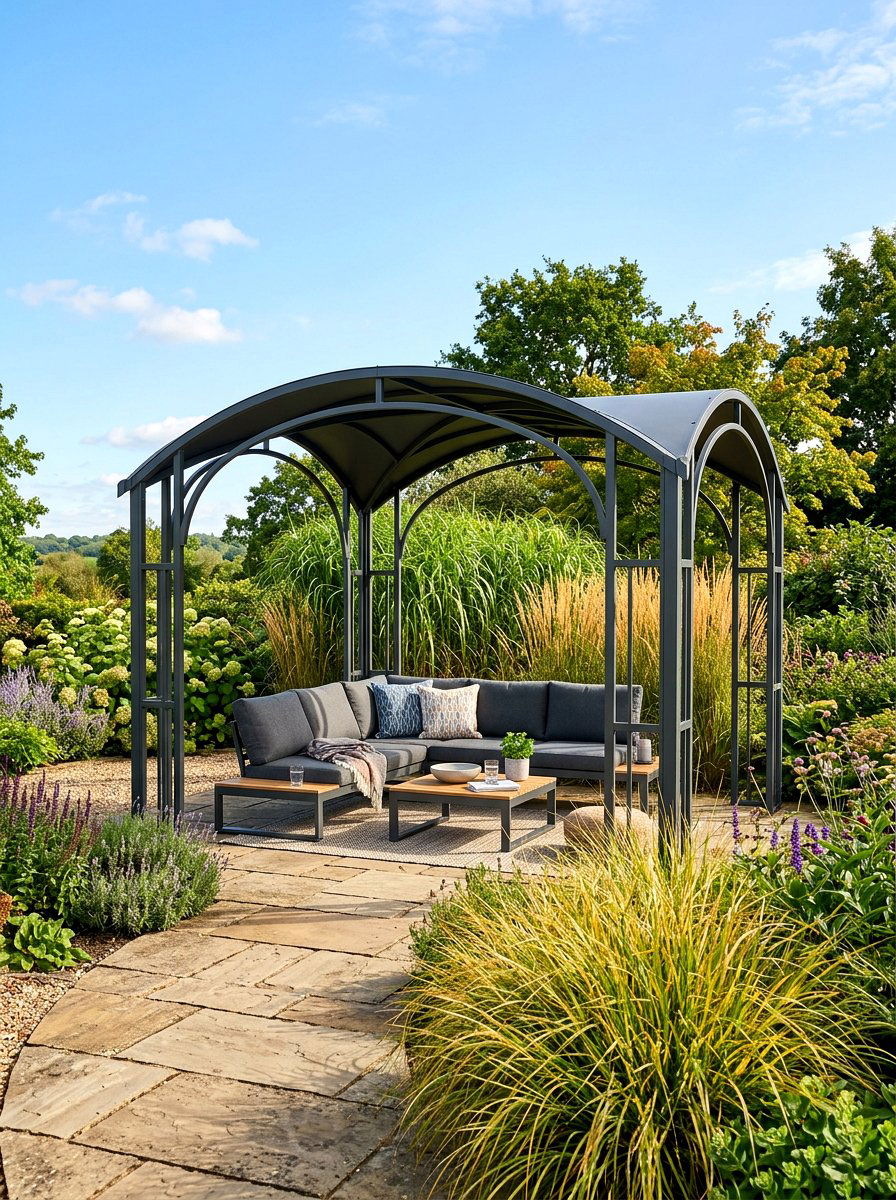 Arched Roof Metal Gazebo - 30 metal gazebo ideas