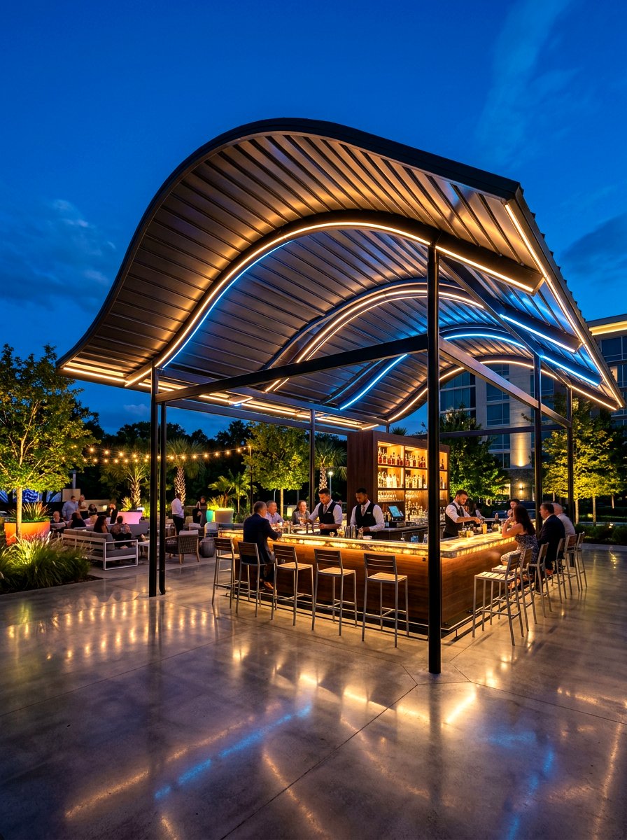Arched Roof Pavilion - 30 outdoor retreat pavilion ideas