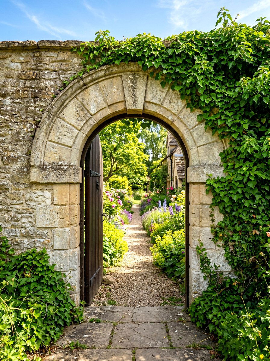 Arched Stone Entryway - 30 Mediterranean exterior courtyard ideas