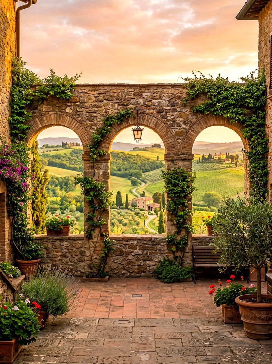 Arched Stone Wall Openings - 30 Tuscan revival patio ideas