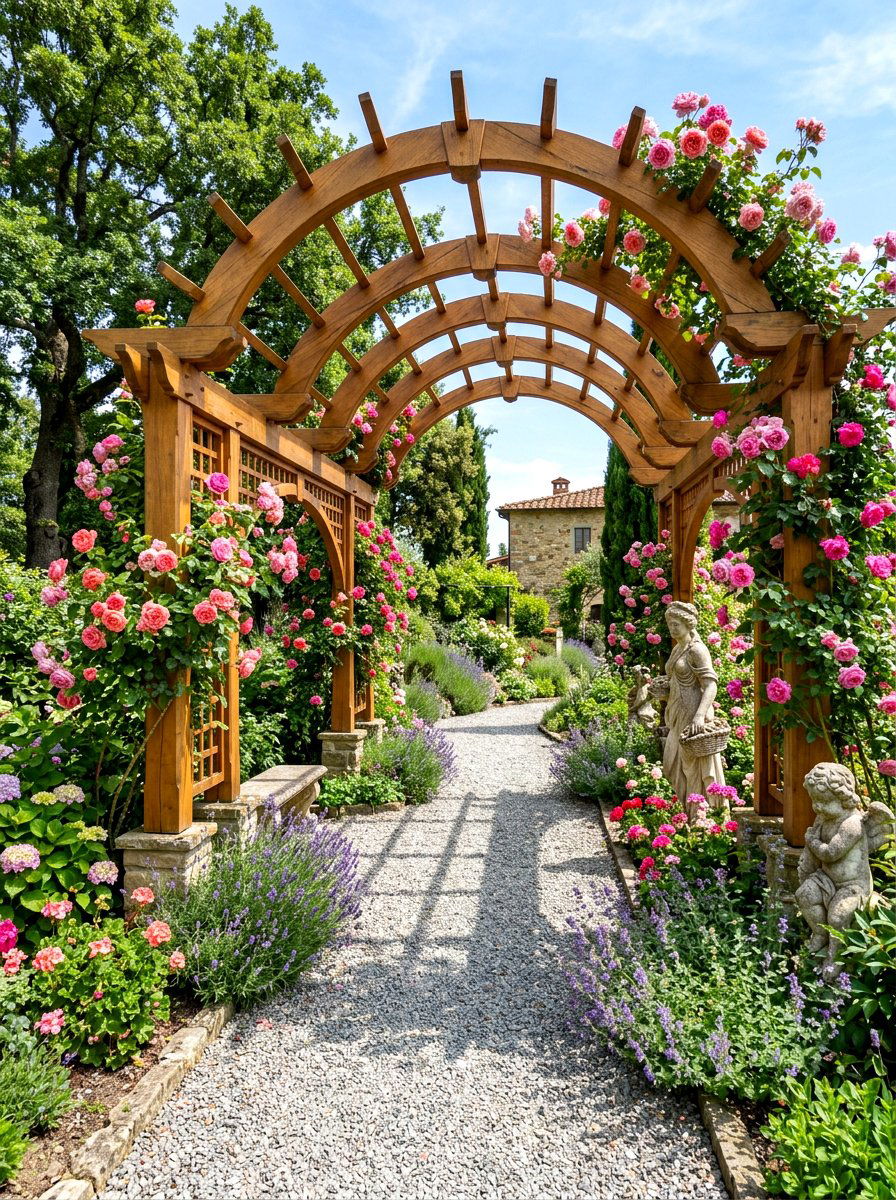 Arched Top Pergola - 30 backyard pergola ideas