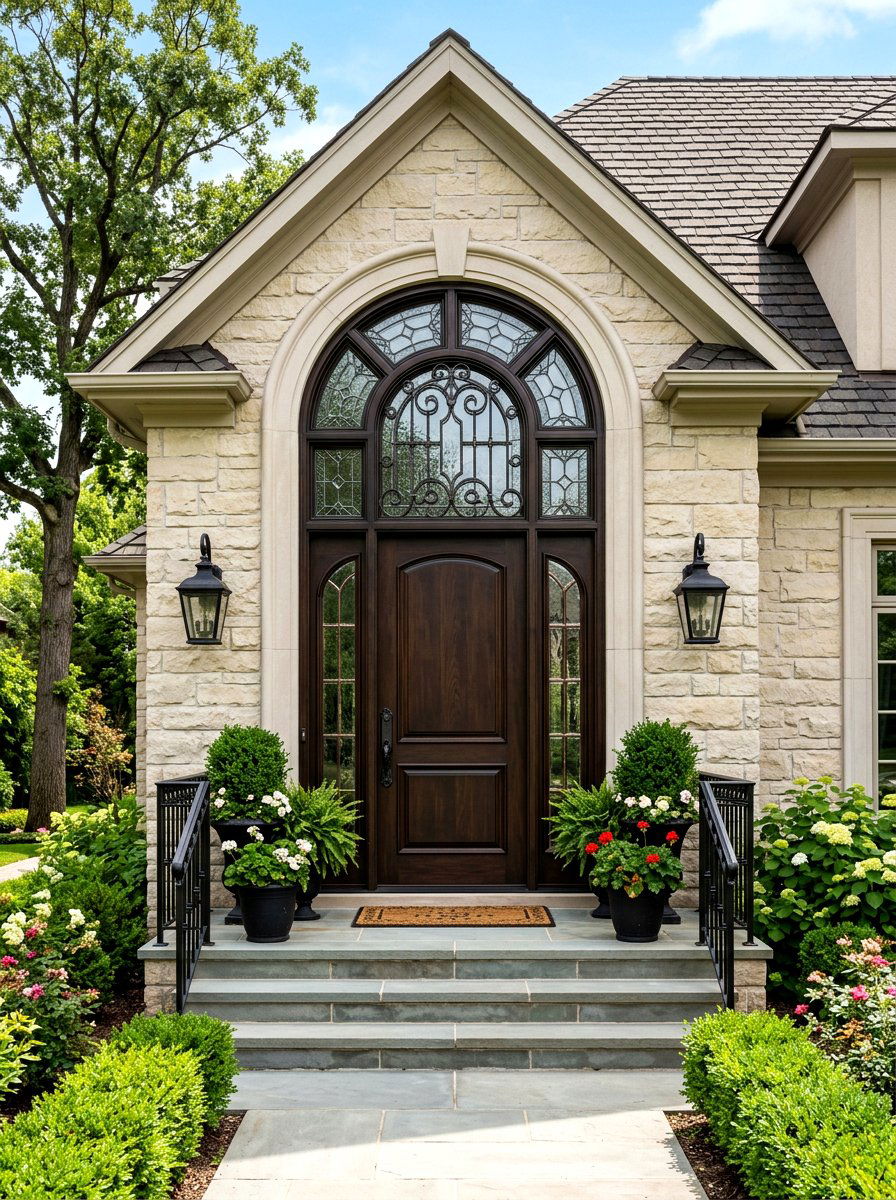 Arched Top Window Entryway - 30 black bronze window exterior ideas