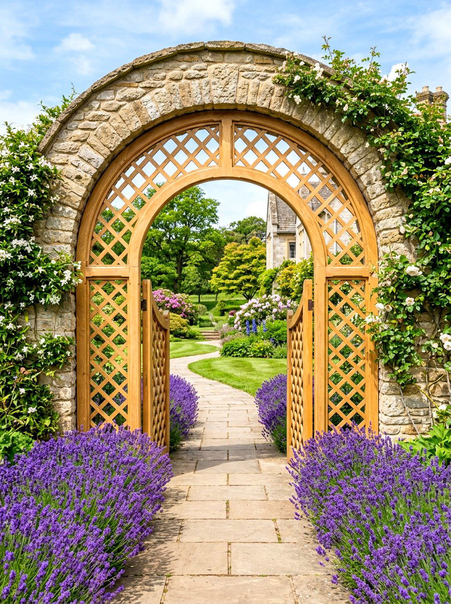 Arched Top Wood Lattice - 30 lattice fence ideas