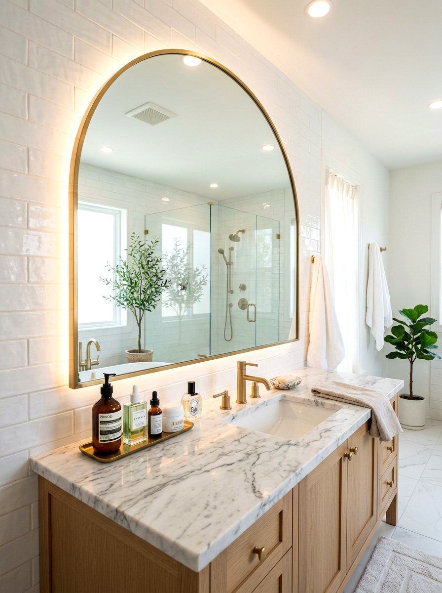 Arched Vanity Mirror - 30 rounded furniture ideas
