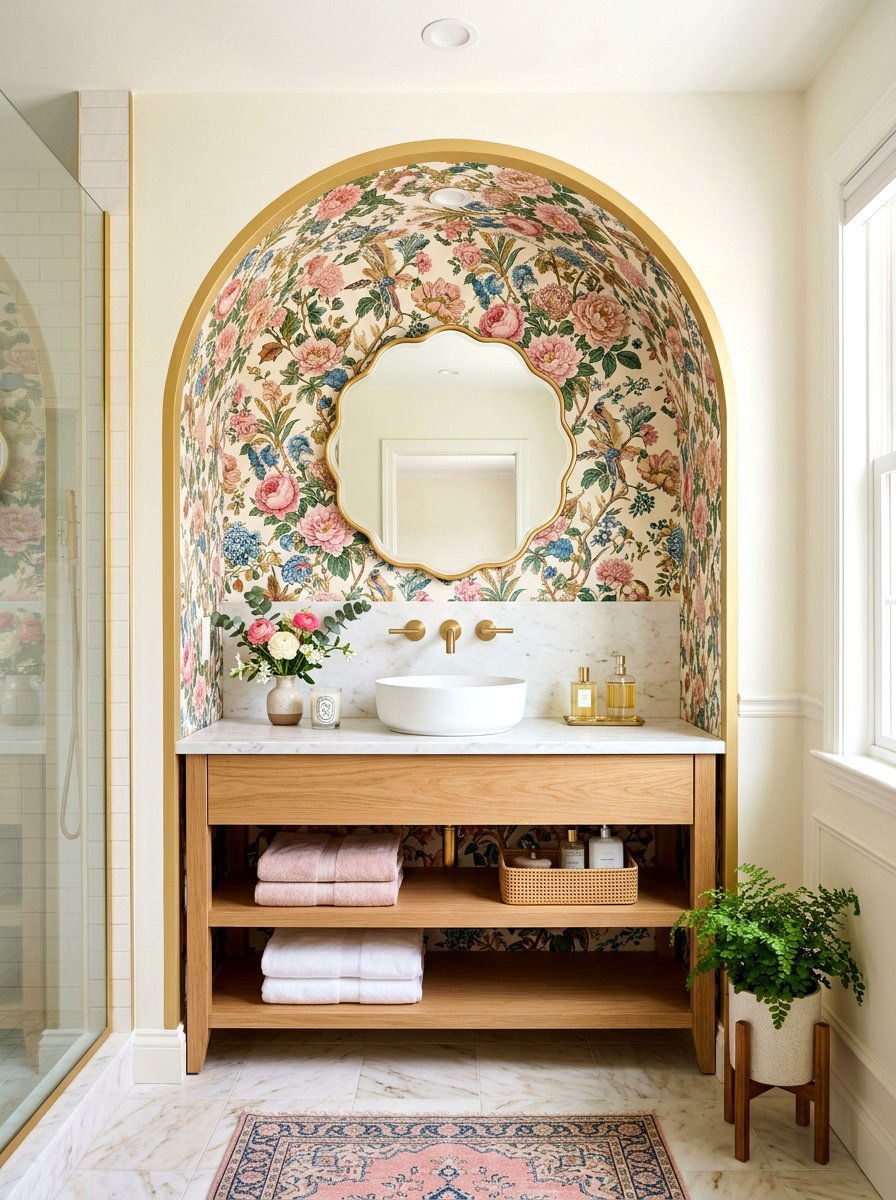 Arched Vanity Niche Wallpaper - 30 arched vanity niche ideas