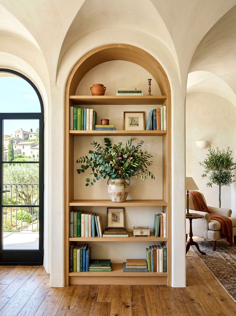 Arched Wall Bookshelf - 30 bookshelf wall ideas
