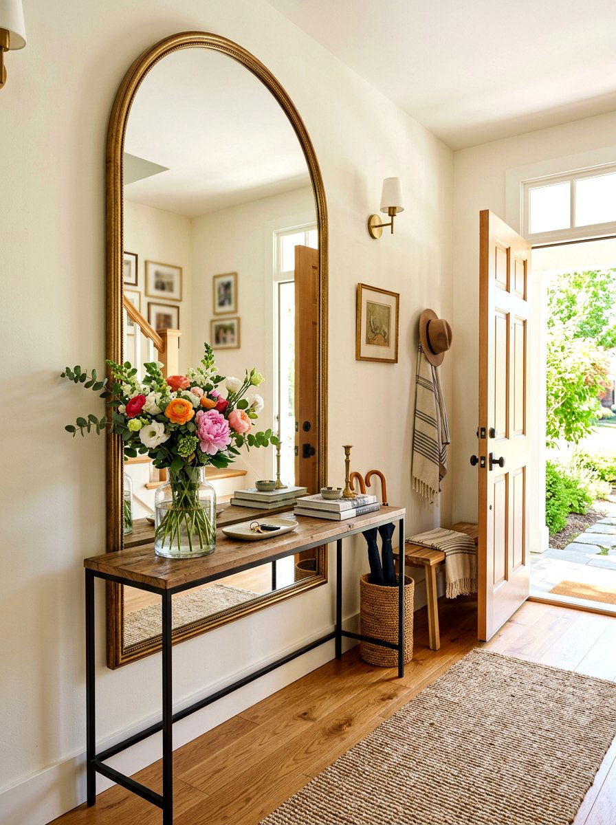 Arched Wall Mirror - 30 editorial apartment decor ideas