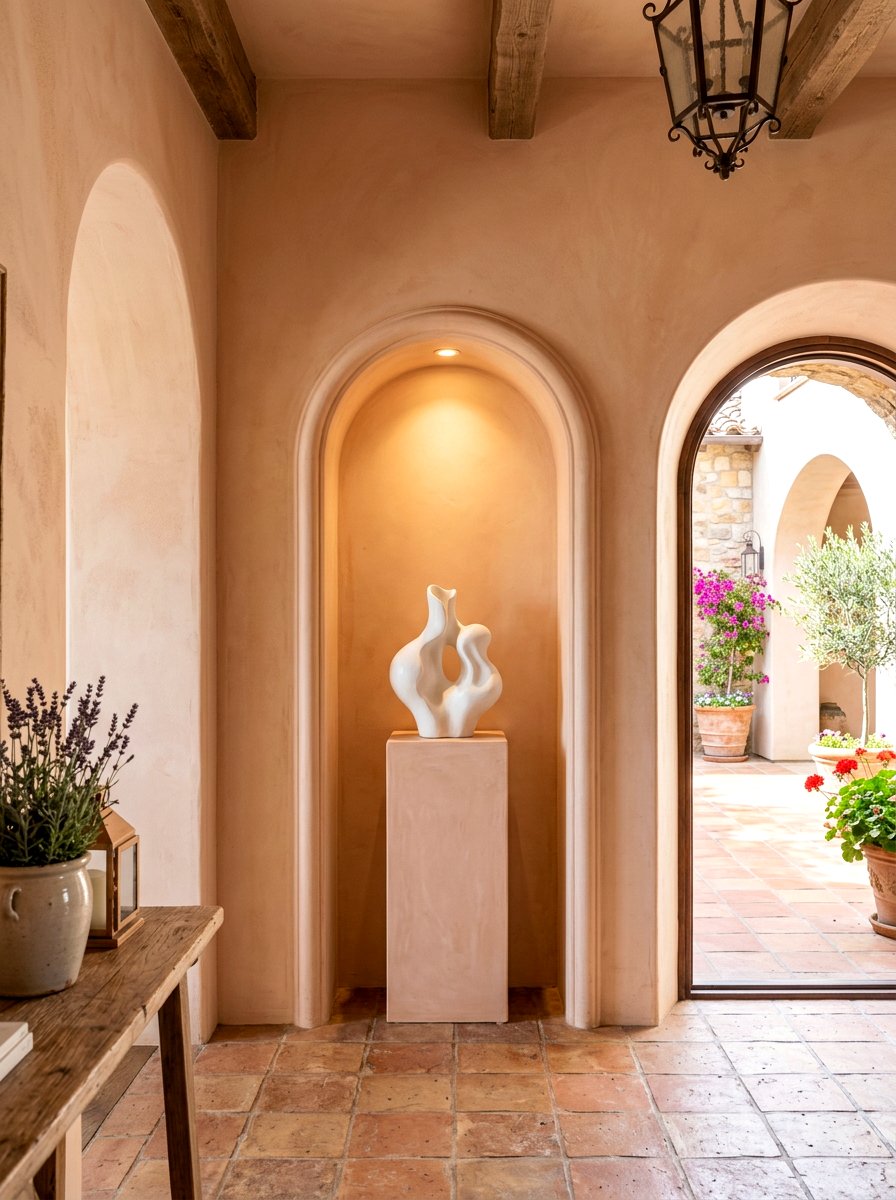 Arched Wall Niche - 30 foyer accent wall ideas