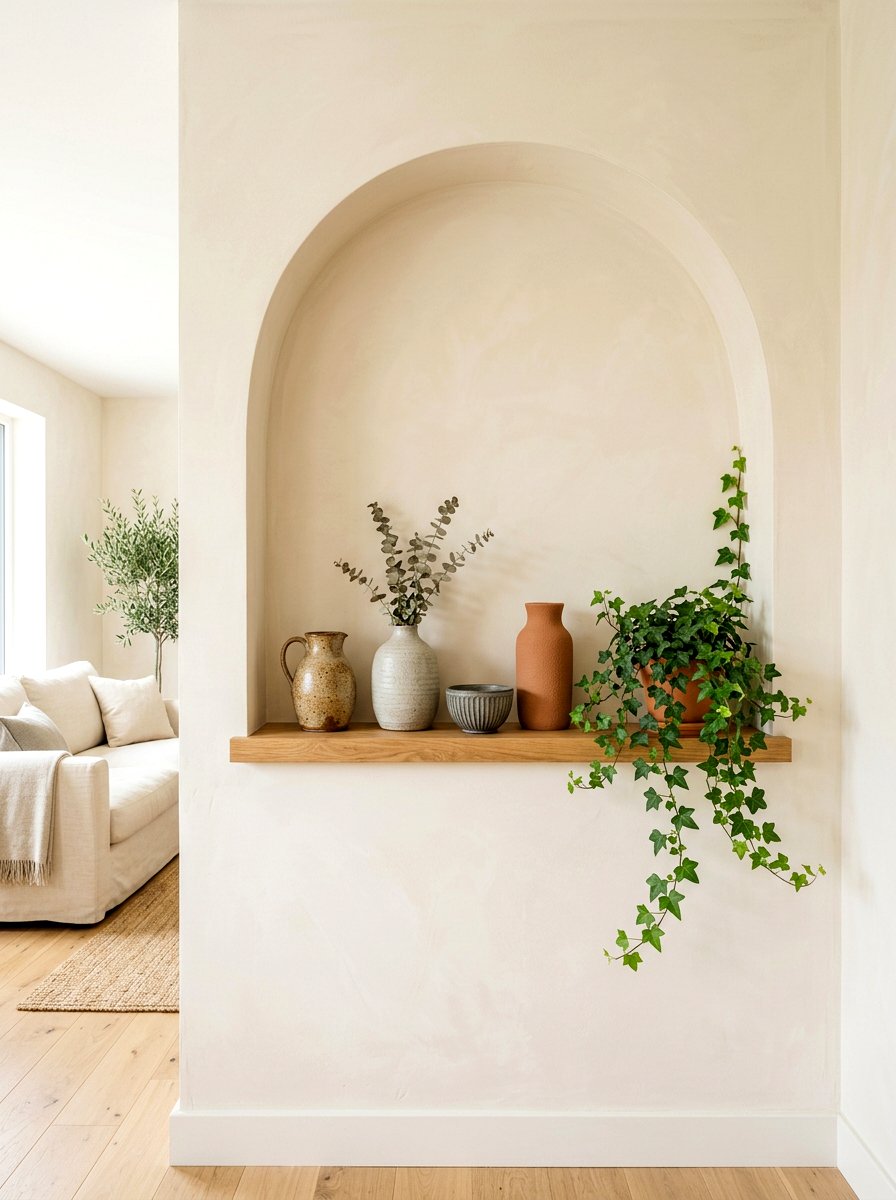 Arched Wall Niche - 30 niche shelf styling ideas