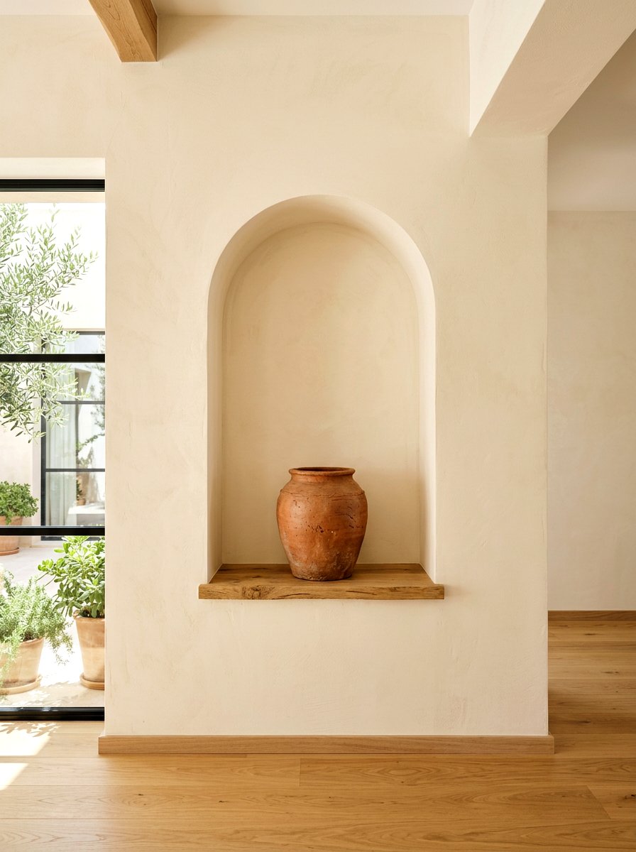 Arched Wall Niche - 30 warm minimalist home ideas