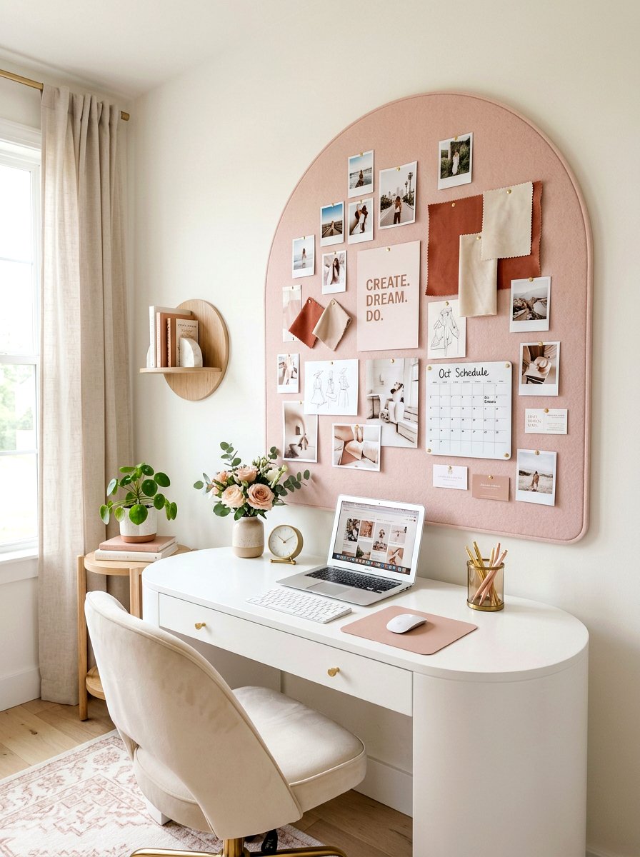 Arched Wall Pinboard - 30 office pinboard ideas