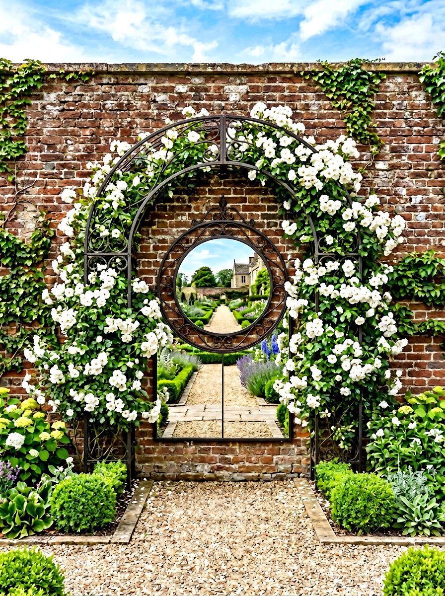 Arched Wall Support - 30 rose trellis wall ideas