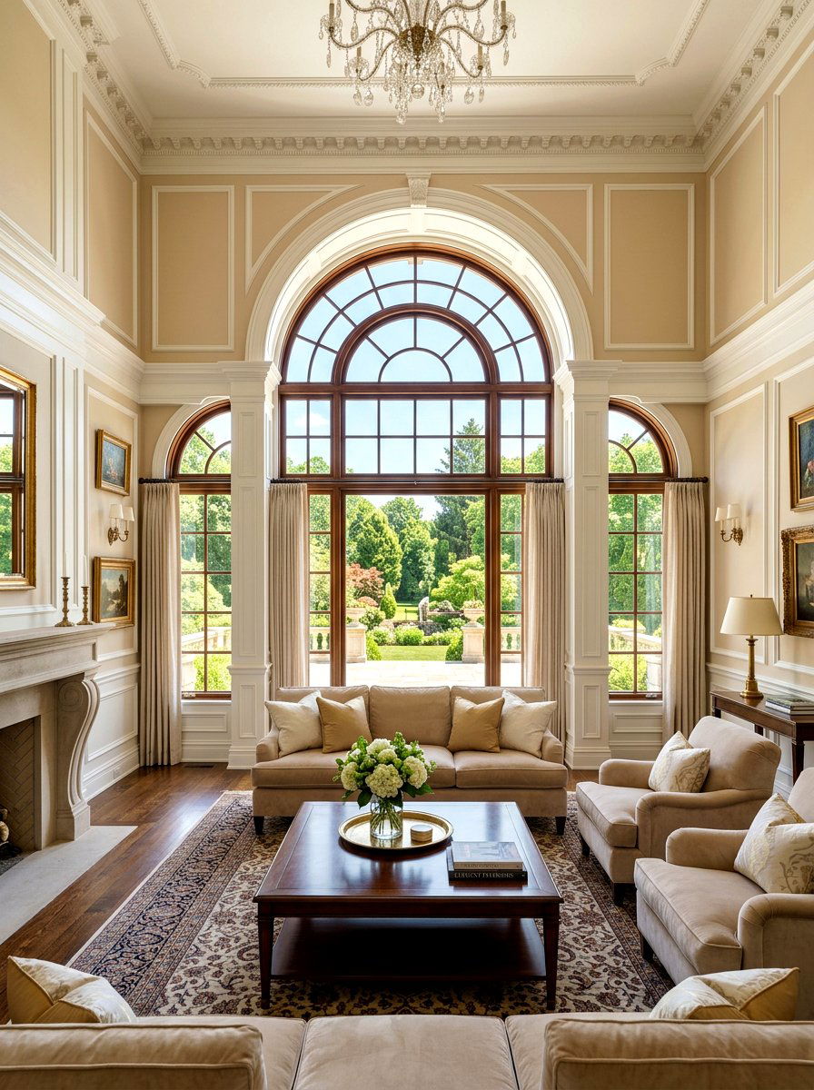 Arched Window Design - 30 tall ceiling living room ideas