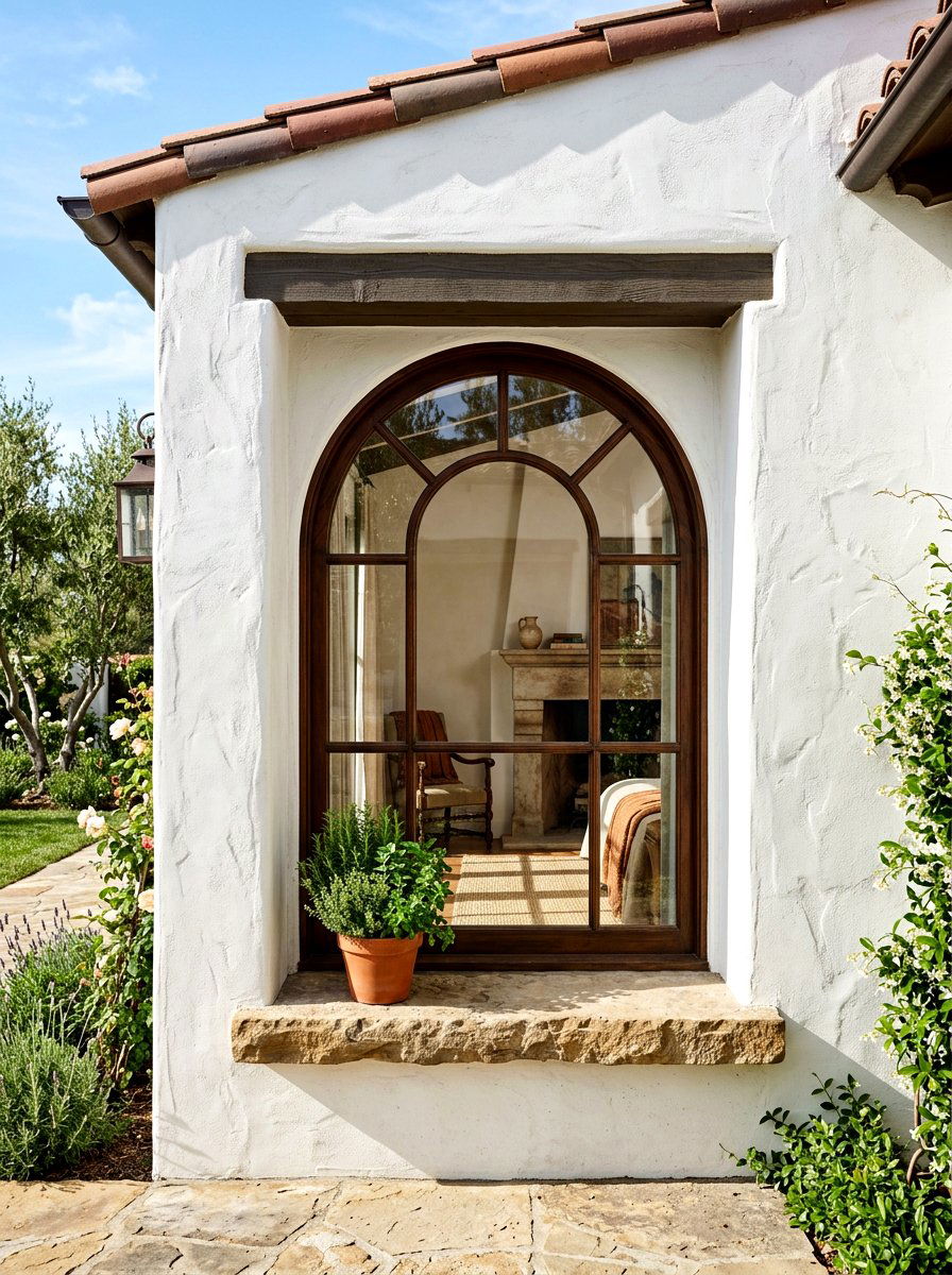 Arched Window Nook - 30 Mediterranean exterior courtyard ideas