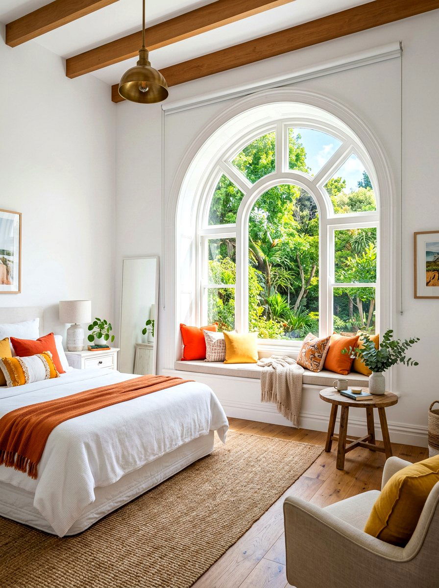 Arched Window Nook - 30 sunrise inspired bedroom ideas