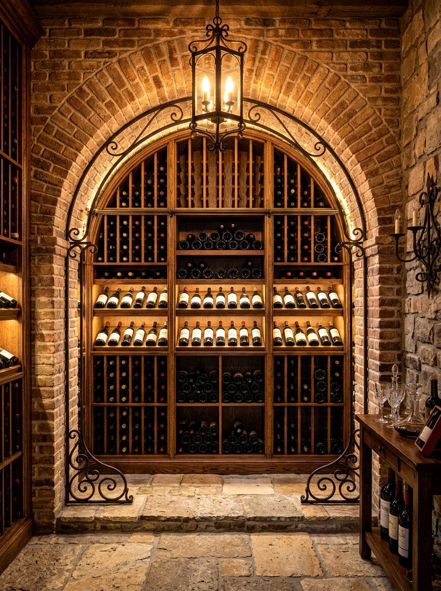 Arched Wine Wall Alcove - 30 wine wall display ideas