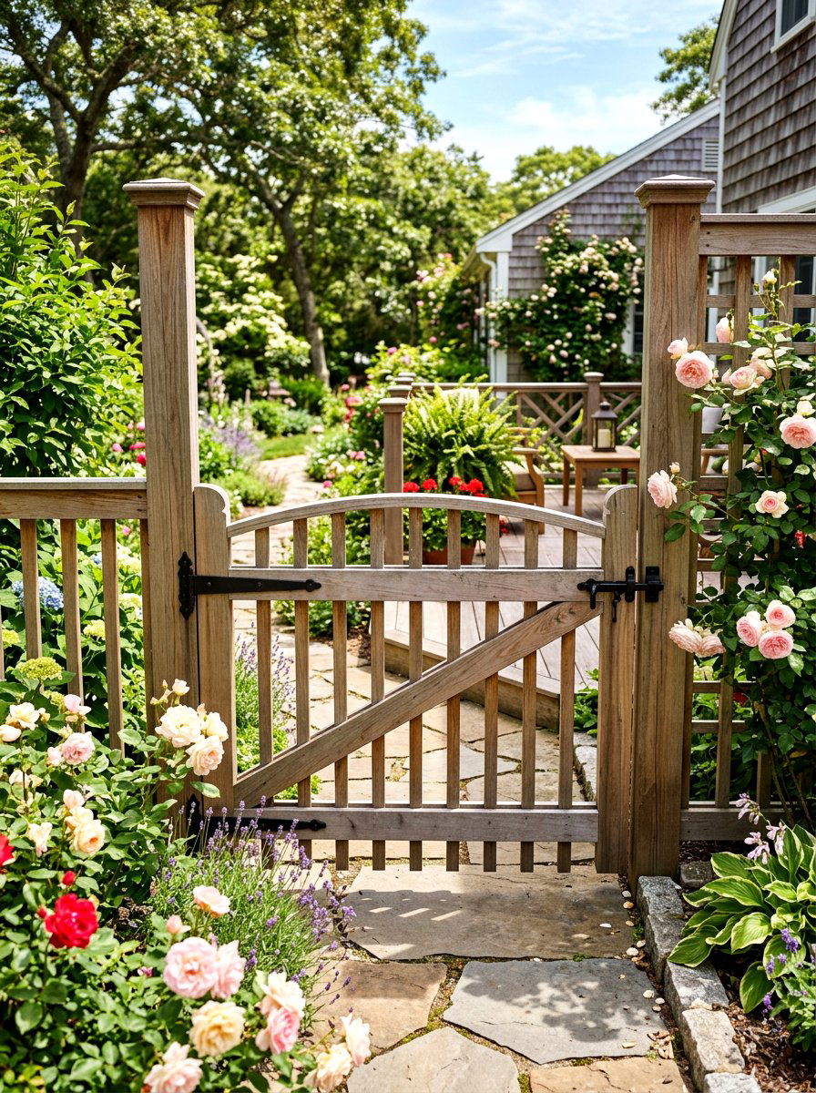 Arched Wood Deck Gate - 30 deck gate ideas