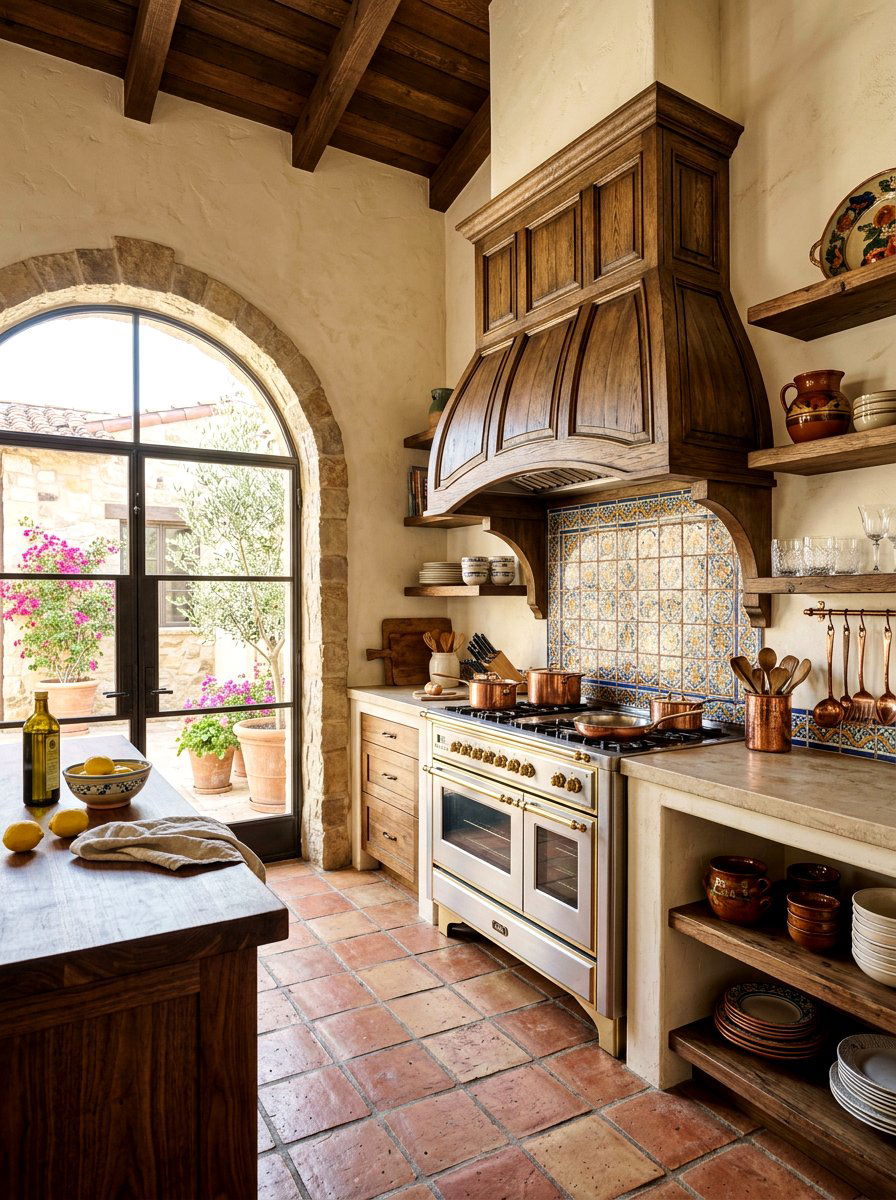 Arched Wood Vent Hood - 30 paneled range hood ideas