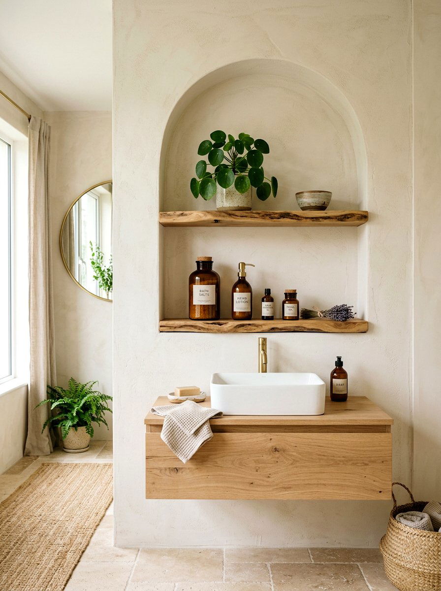 Arched bathroom wall niche - 30 recessed medicine niche ideas