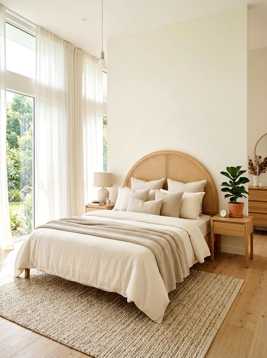 Arched cane headboard - 30 cane headboard ideas