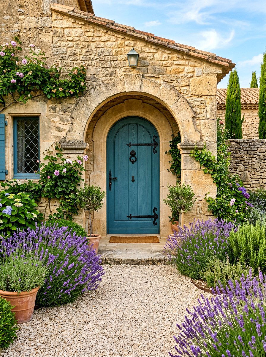 Arched front door with stone surround - 30 arched front door ideas