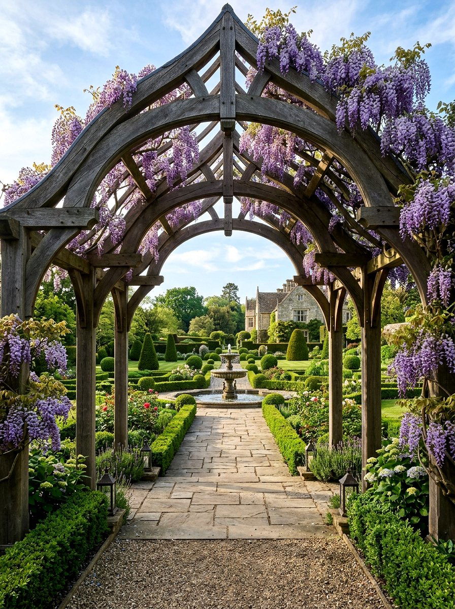 Arched garden pergola - 30 pergola ideas