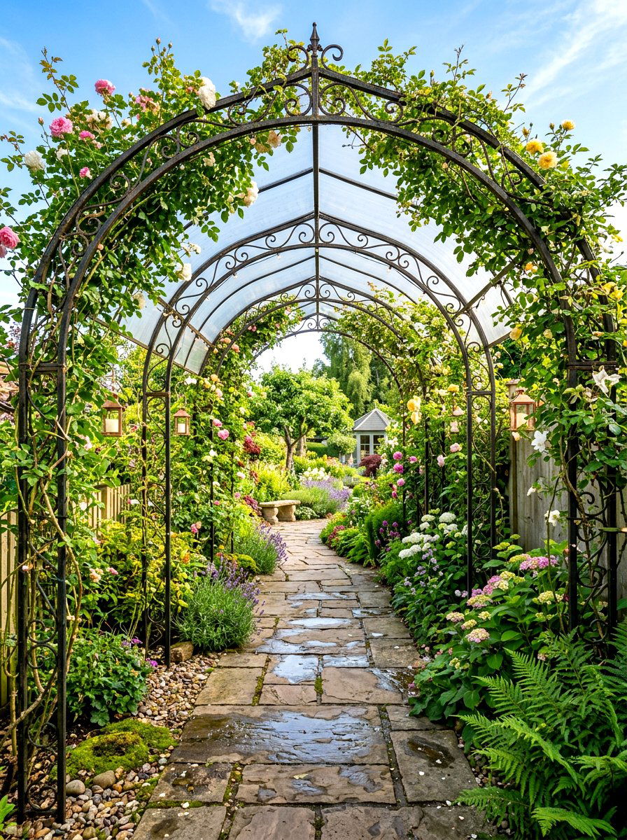 Arched garden tunnel - 30 hoop house garden ideas