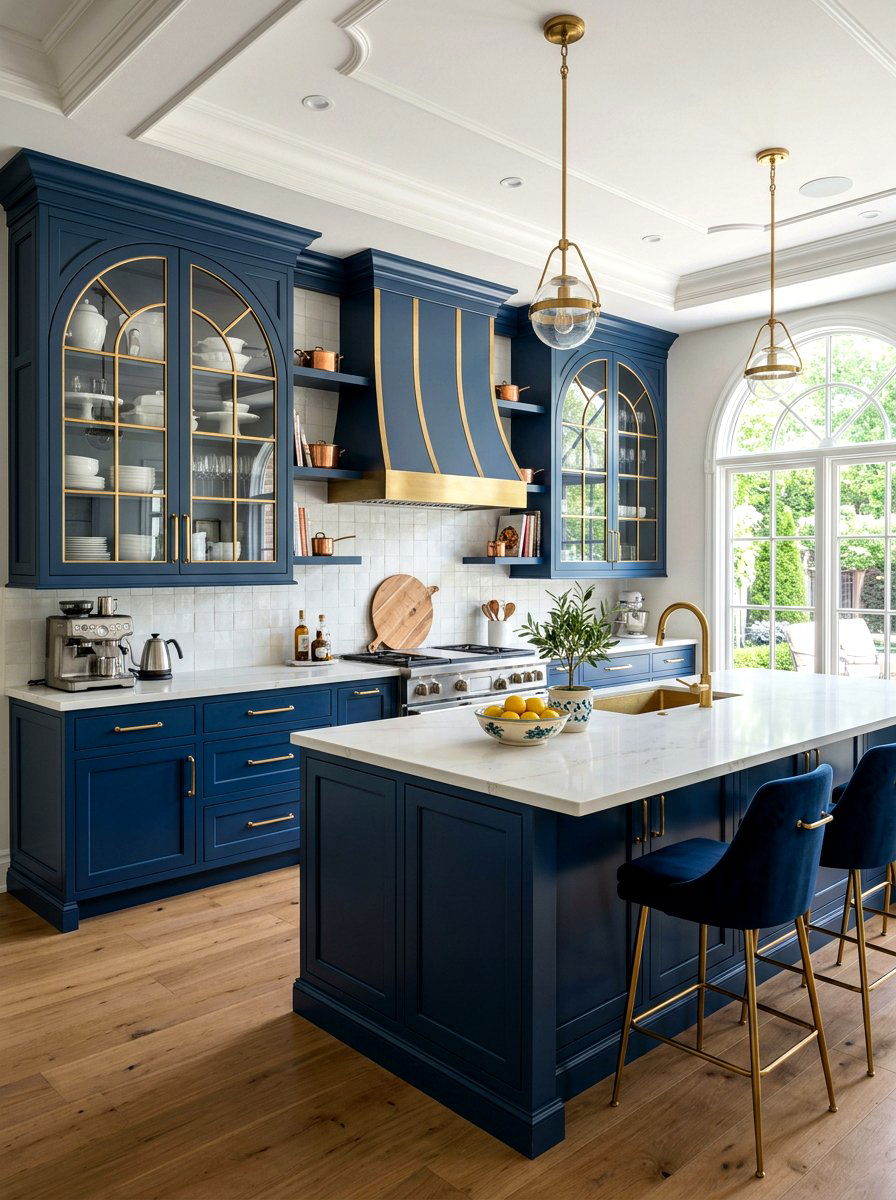 Arched glass kitchen cabinet - 30 glass front kitchen cabinet ideas
