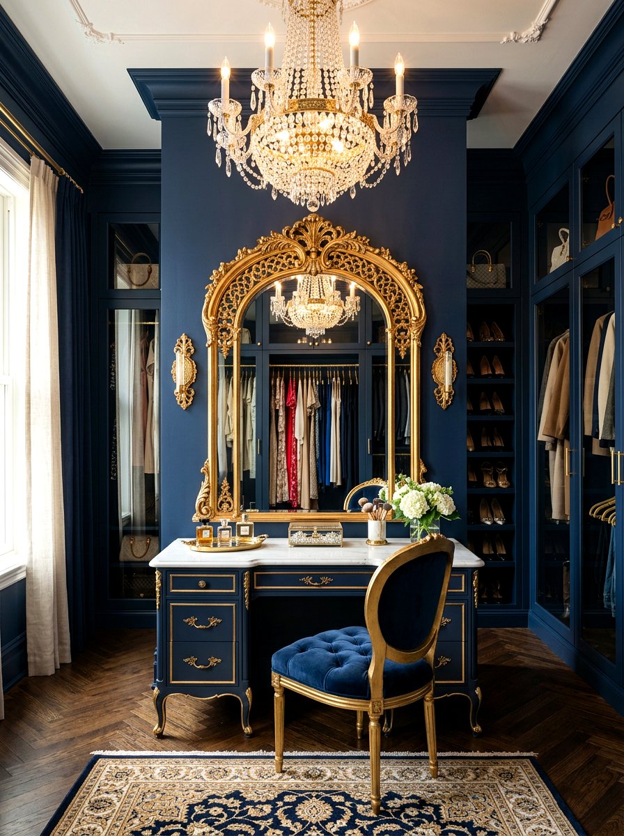Arched gold mirror - 30 dressing room mirror ideas