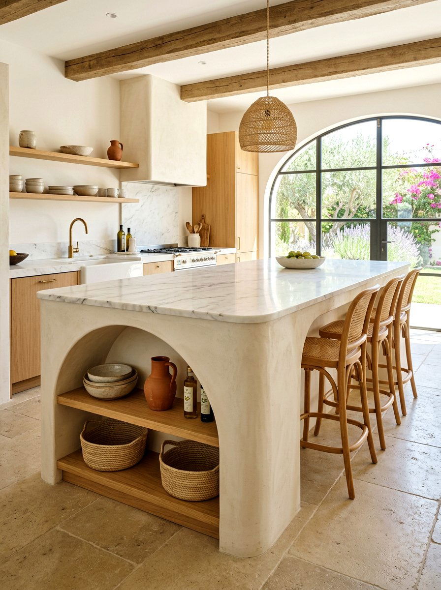 Arched kitchen island base - 30 double island kitchen ideas