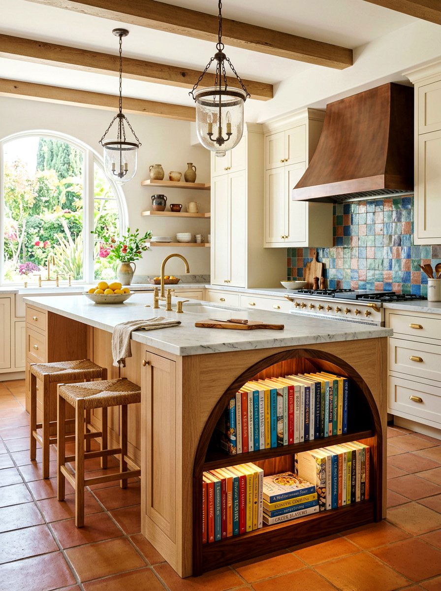 Arched kitchen island bookshelf - 30 island bookshelf ideas