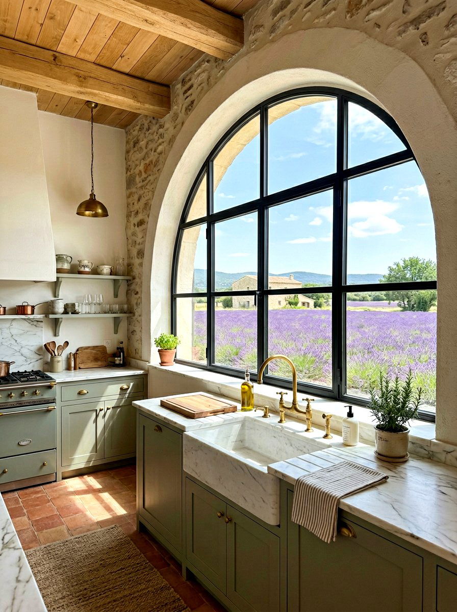 Arched kitchen windows - 30 French country kitchen ideas