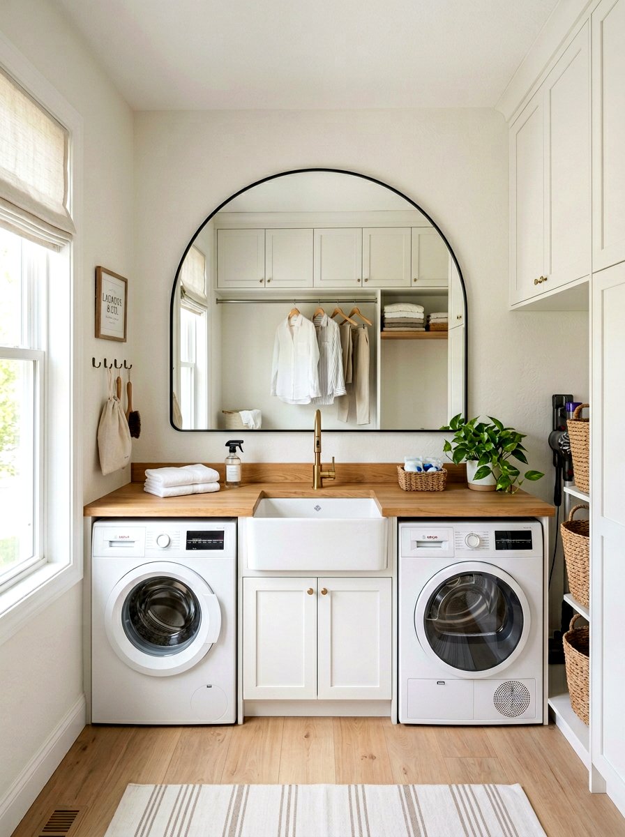 Arched mirror laundry room - 30 arched mirror decor ideas