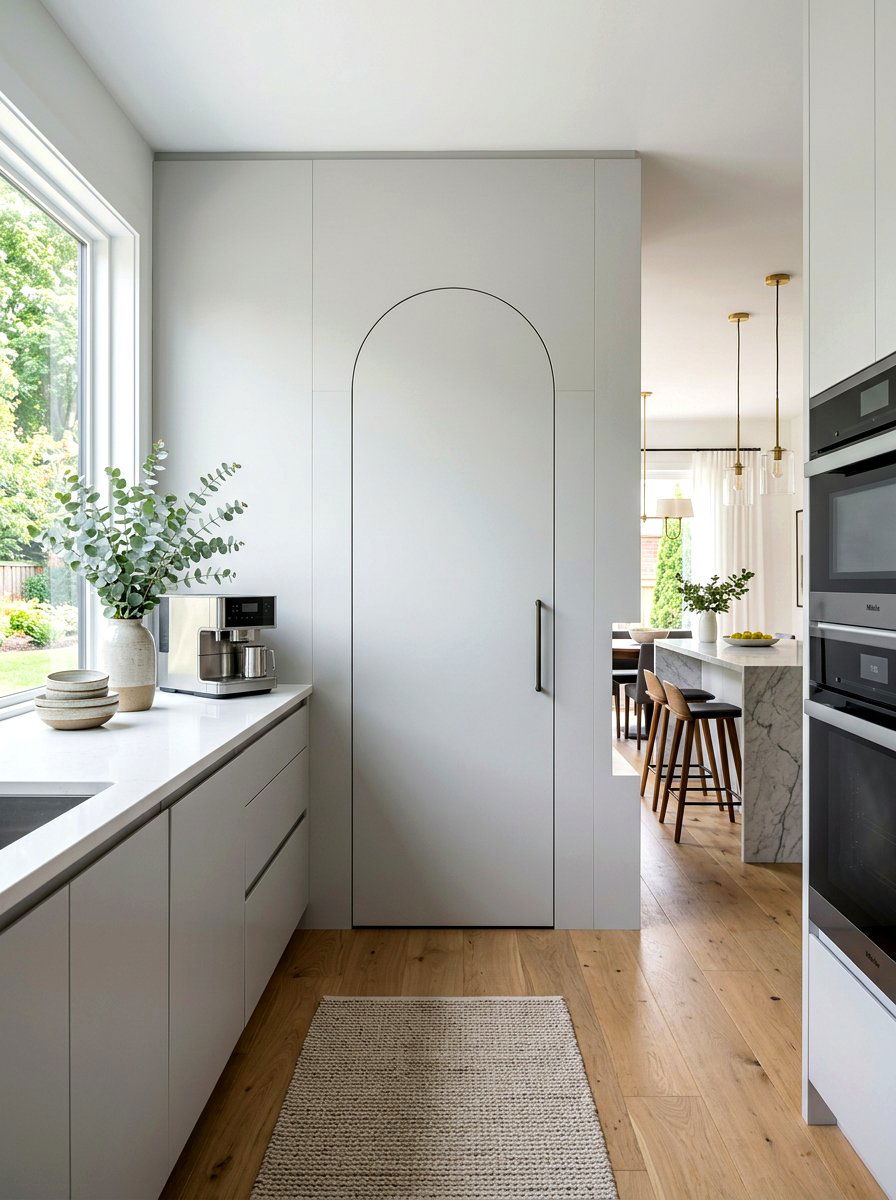 Arched pantry door with hidden hinges - 30 arched pantry door ideas