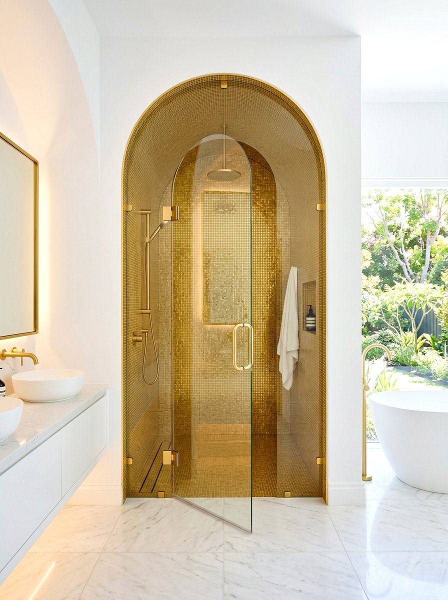 Arched shower alcove - 30 neo deco bathroom ideas